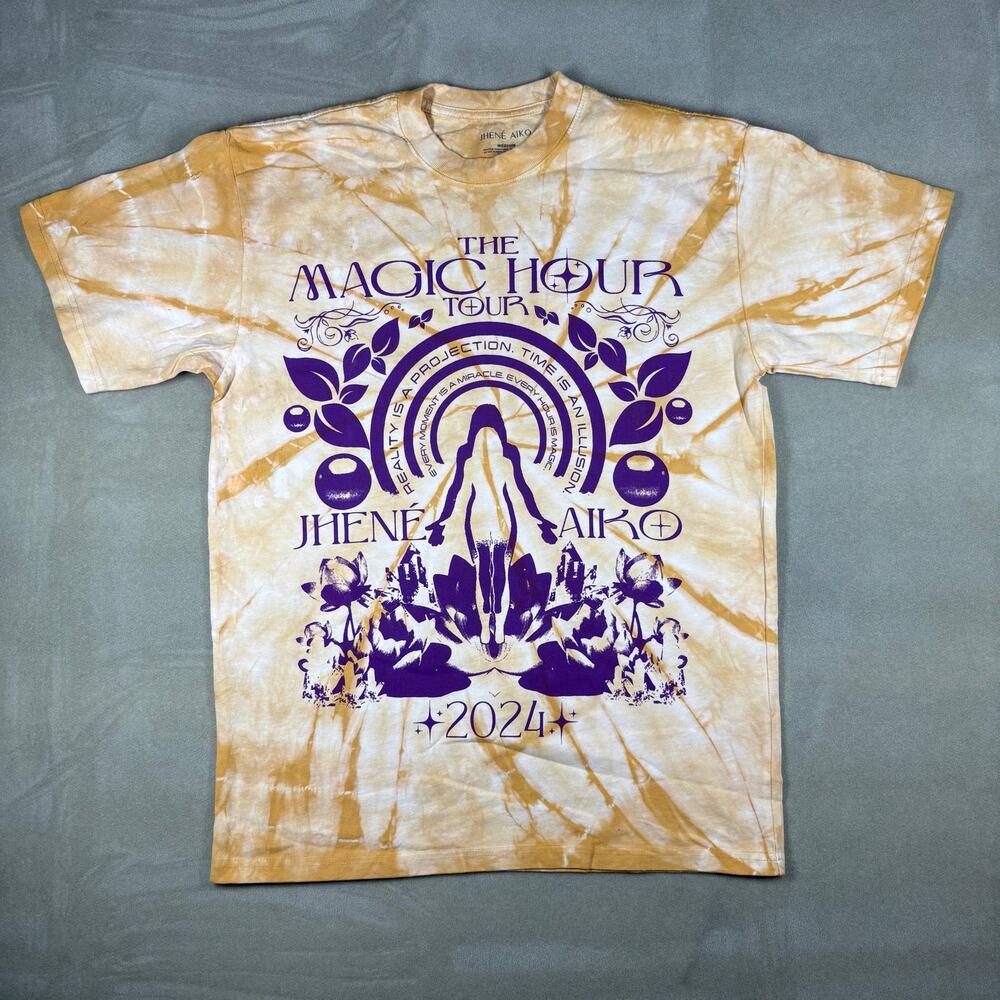 Jhene Aiko The Magic Hour Tour 2024 Tie Dye Concert T Shirt Mens‎ Medium